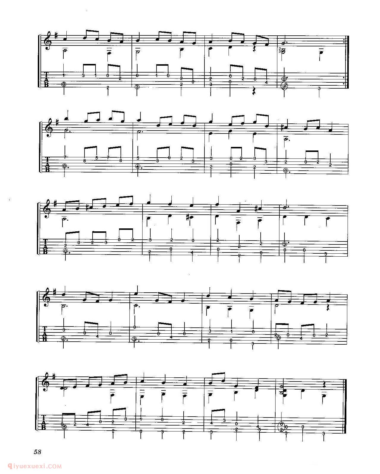 古典吉他名曲[小步舞曲]巴赫