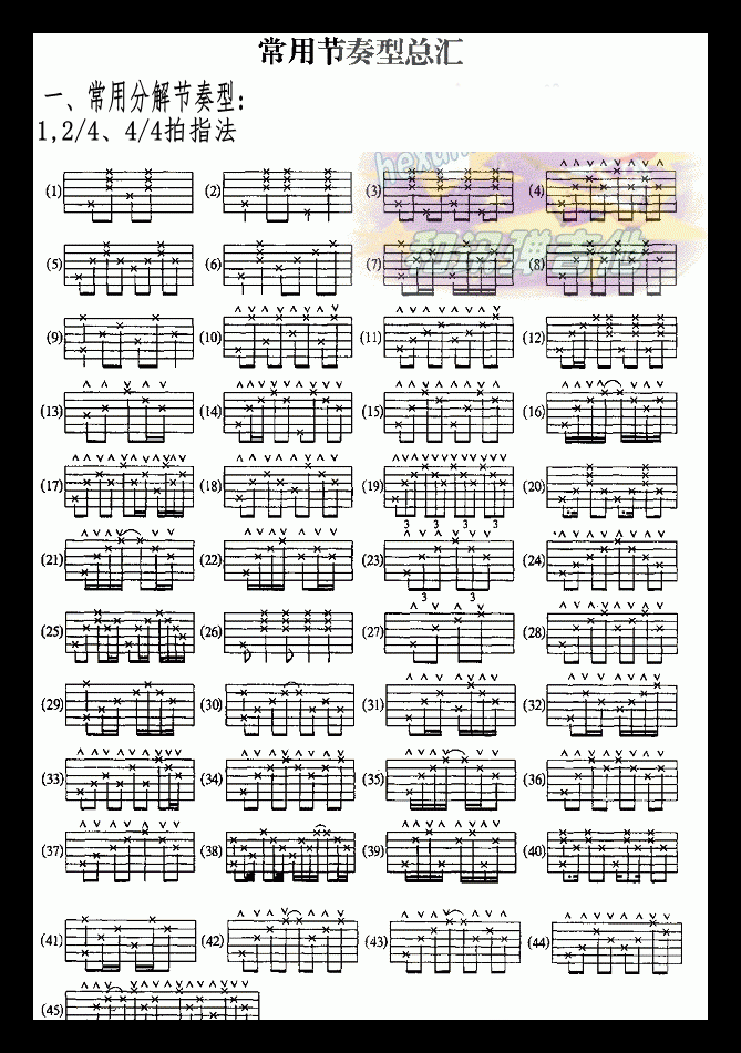吉他伴奏的常用节奏型,学吉他必备