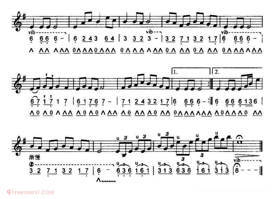口琴乐谱【青春舞曲】线简谱对照版
