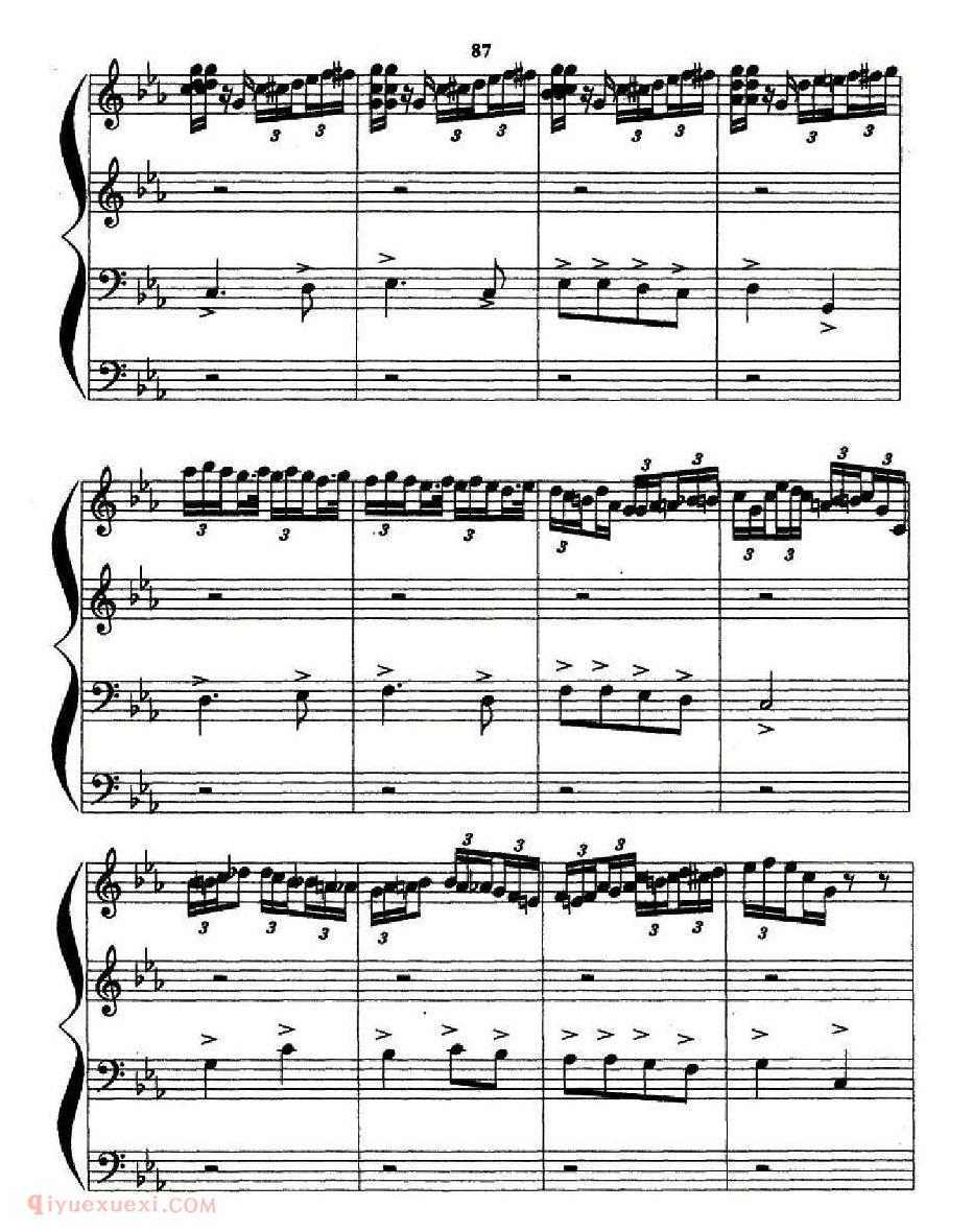 手风琴乐曲【喀秋莎 三重奏】五线谱