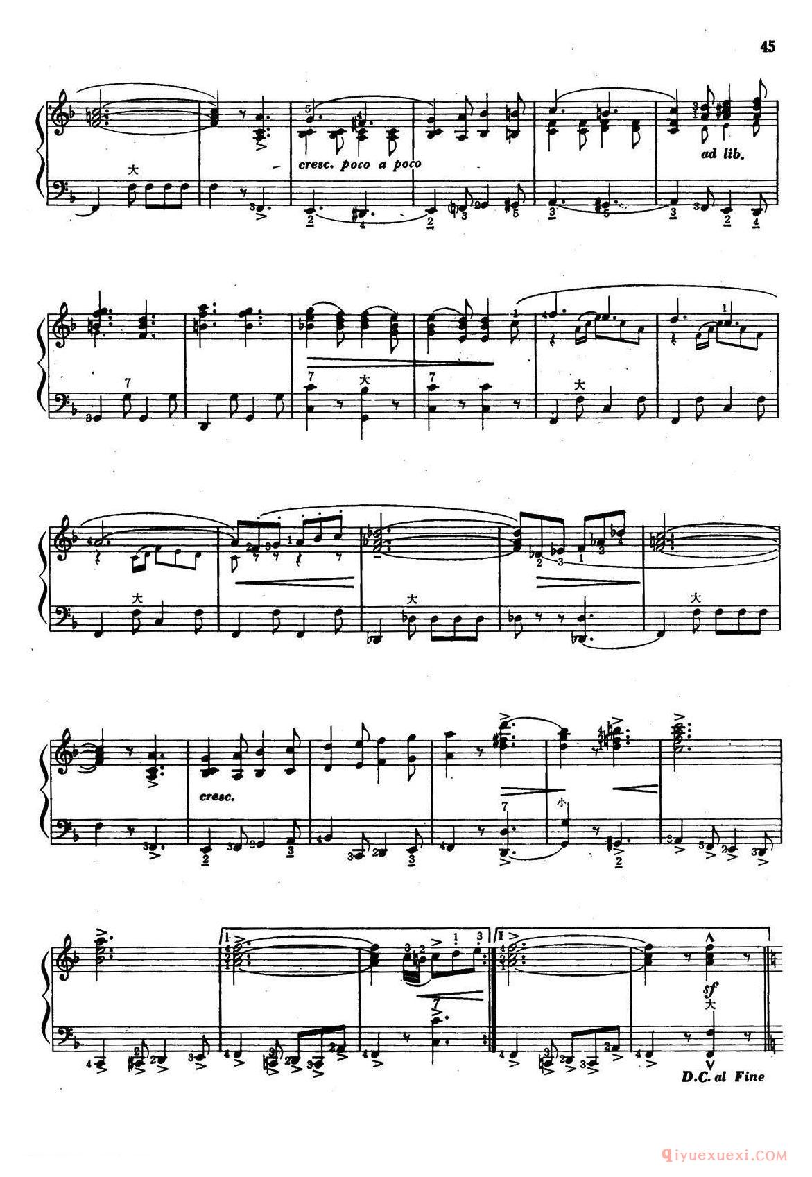 手风琴乐曲谱【四个飞行能手】五线谱