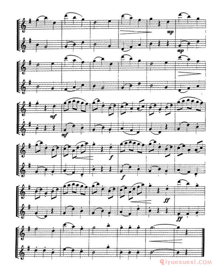 萨克斯谱【西班牙舞曲 二重奏】五线谱