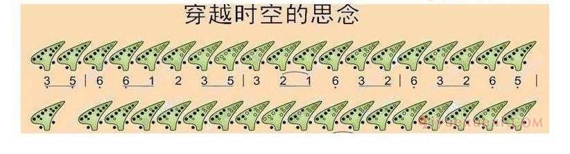 12孔陶笛谱子《穿越时空的思念》