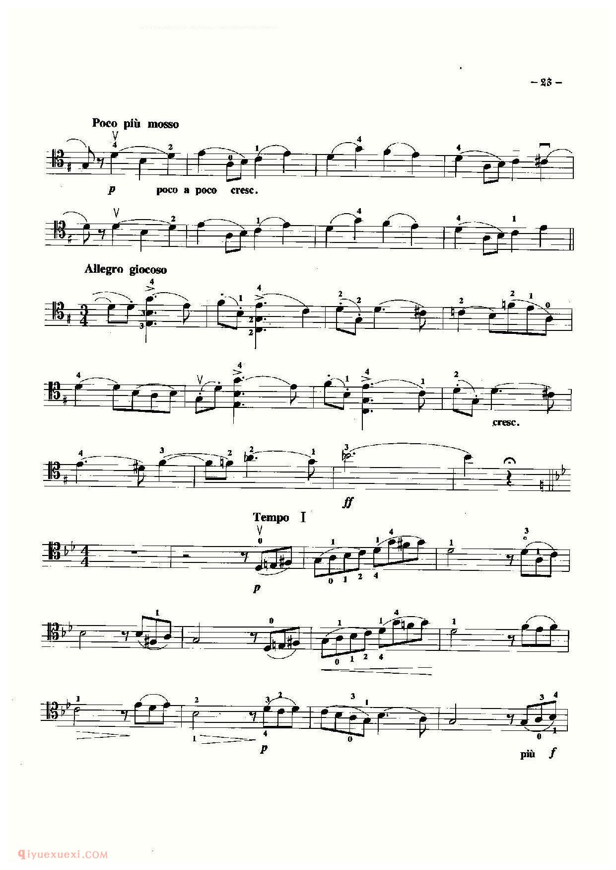 大提琴名曲乐谱《船歌 柴科夫斯基曲》