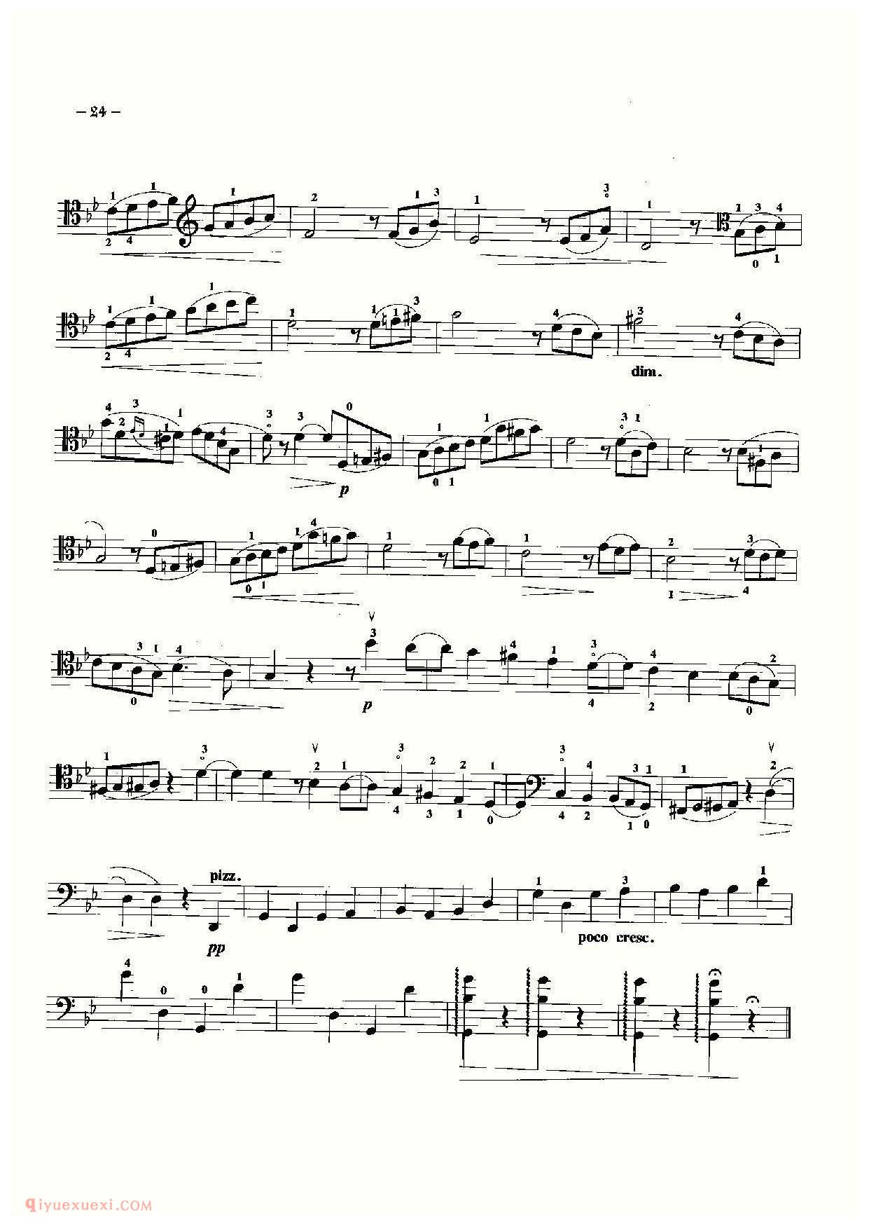 大提琴名曲乐谱《船歌 柴科夫斯基曲》