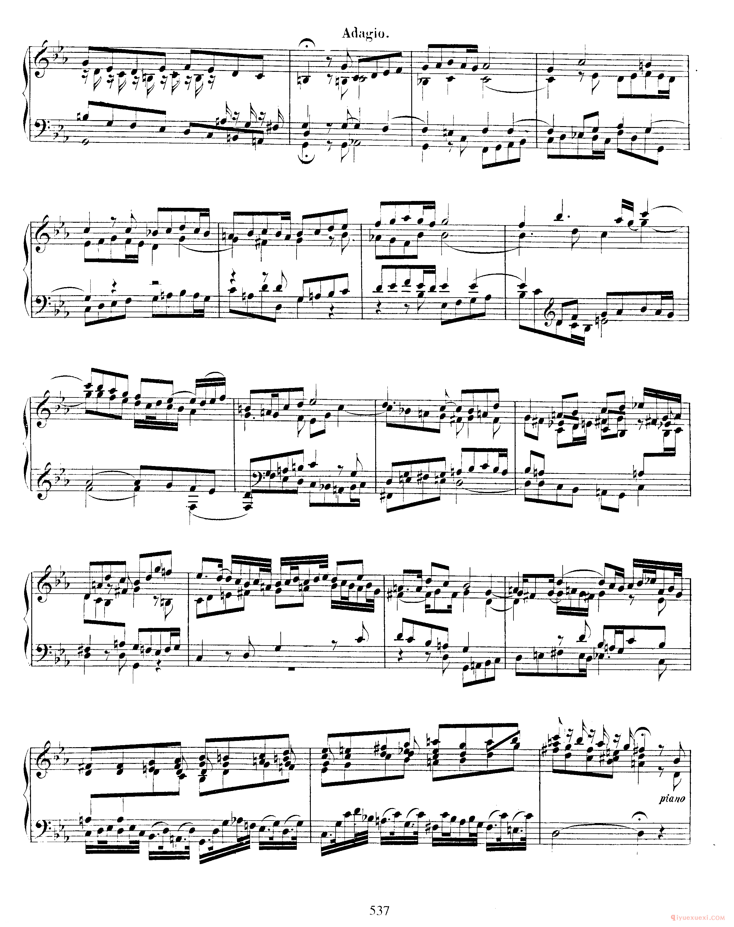 巴赫7首托卡塔《c小调 BWV911》巴赫的复调作品