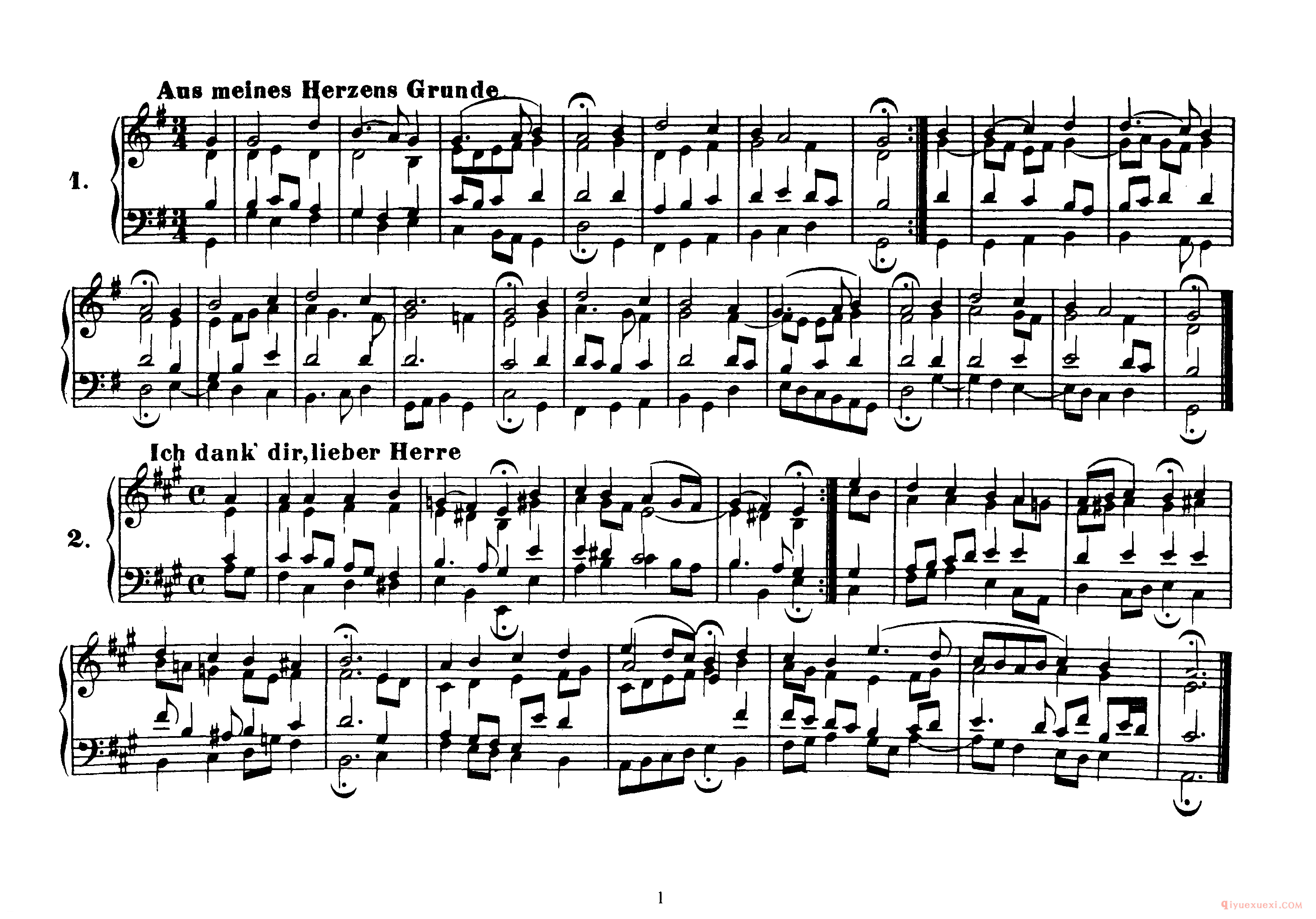 巴赫四声部众赞歌曲谱全集《Four-Part Chorales》高清完整版
