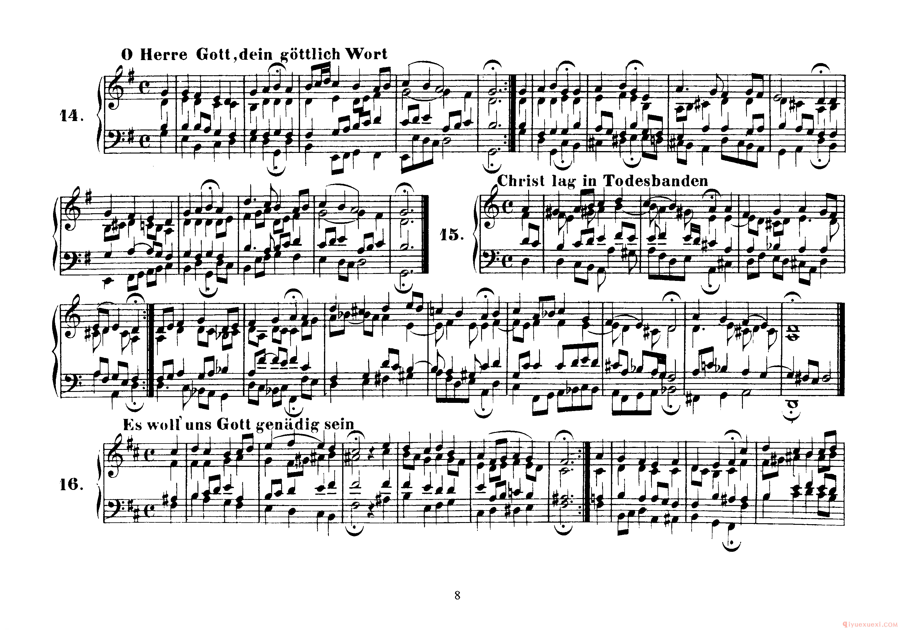 巴赫四声部众赞歌曲谱全集《Four-Part Chorales》高清完整版