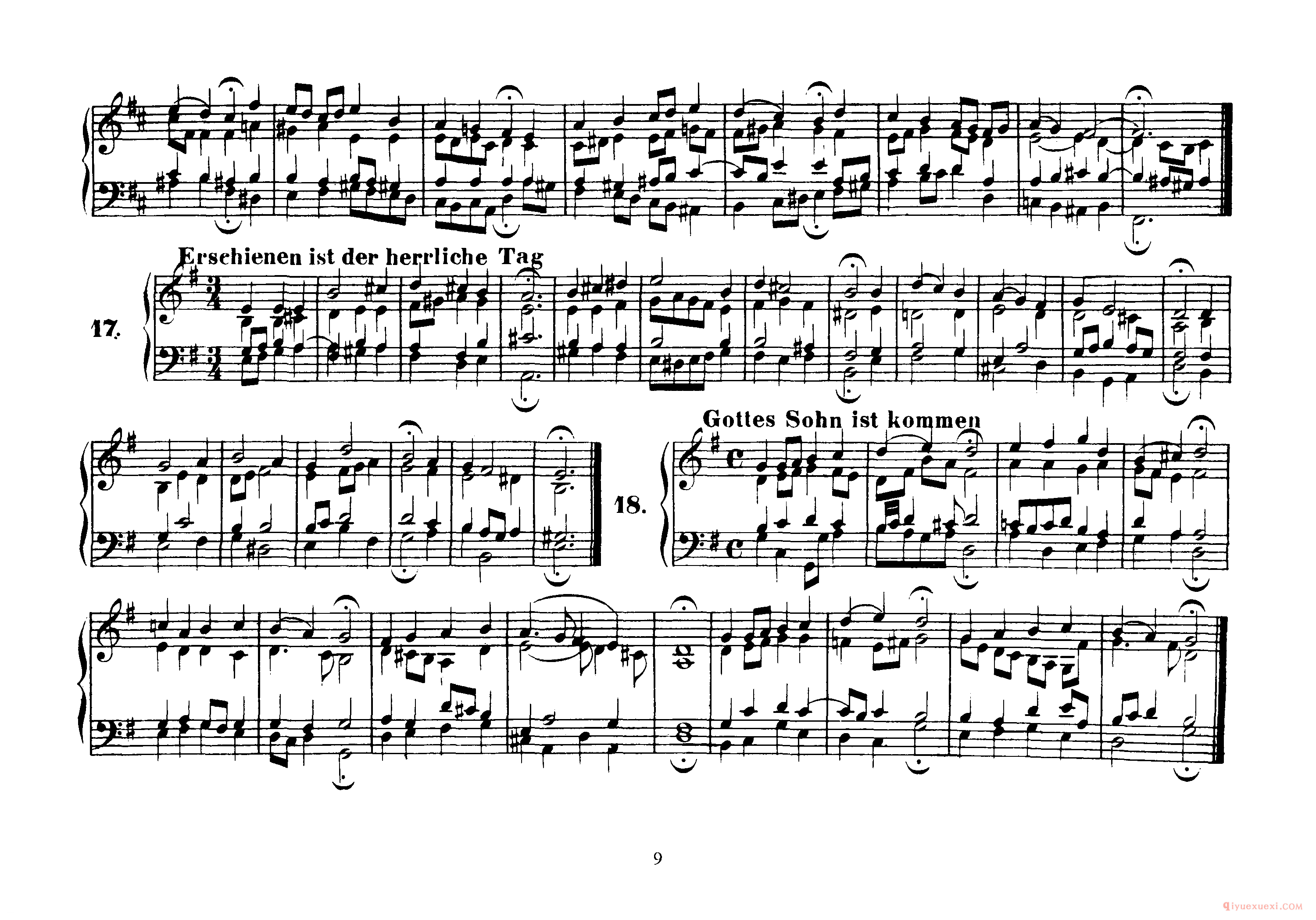 巴赫四声部众赞歌曲谱全集《Four-Part Chorales》高清完整版