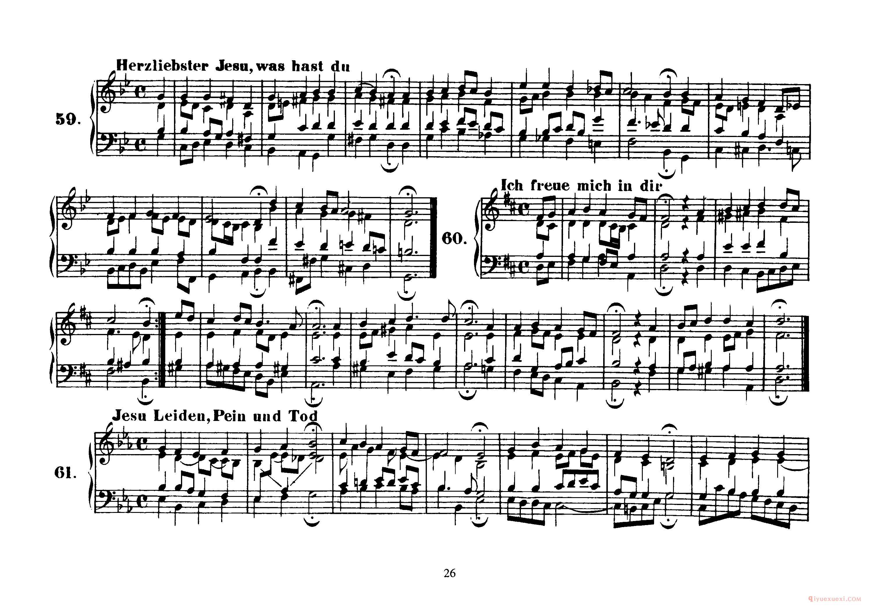 巴赫四声部众赞歌曲谱全集《Four-Part Chorales》高清完整版