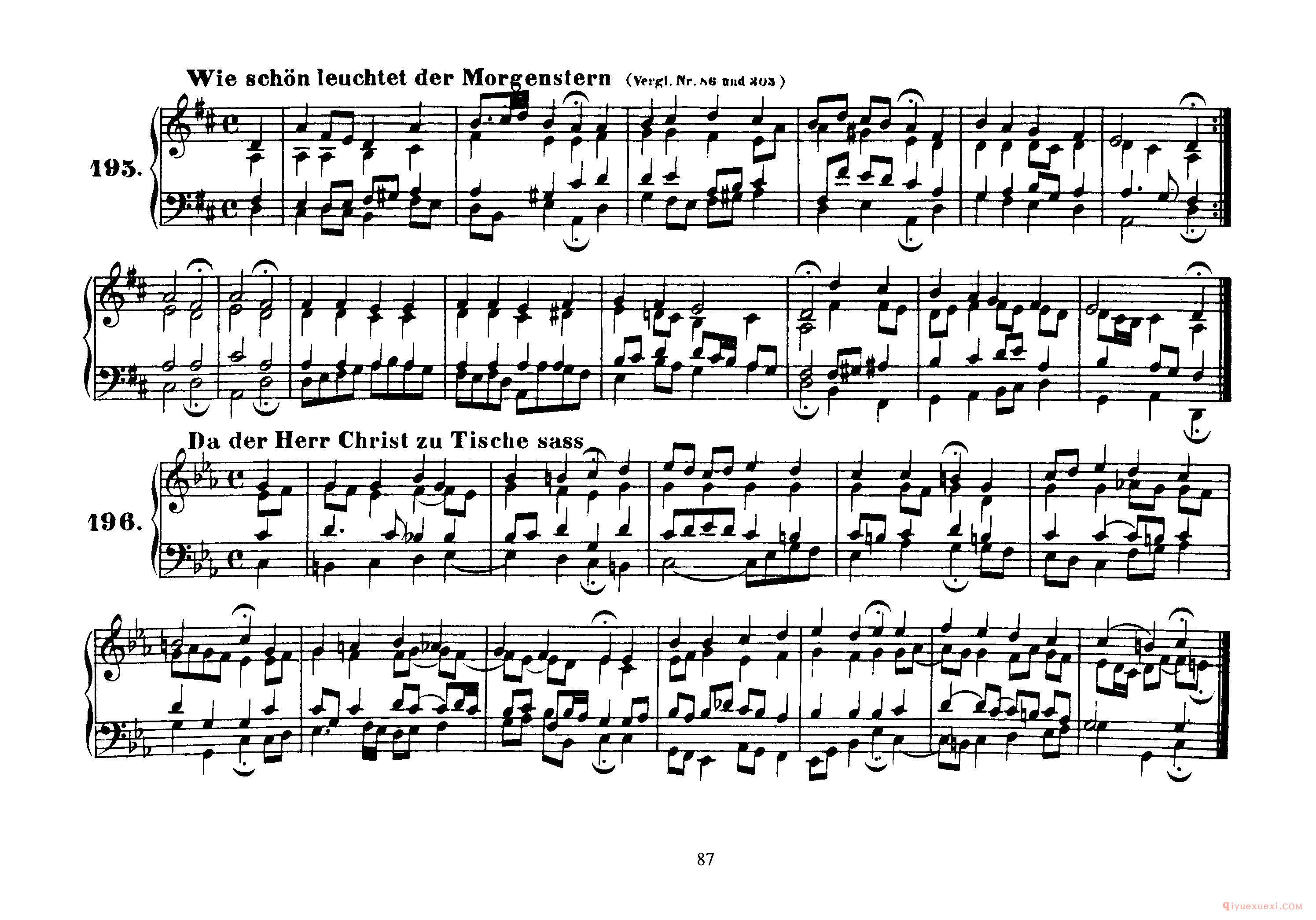巴赫四声部众赞歌曲谱全集《Four-Part Chorales》高清完整版