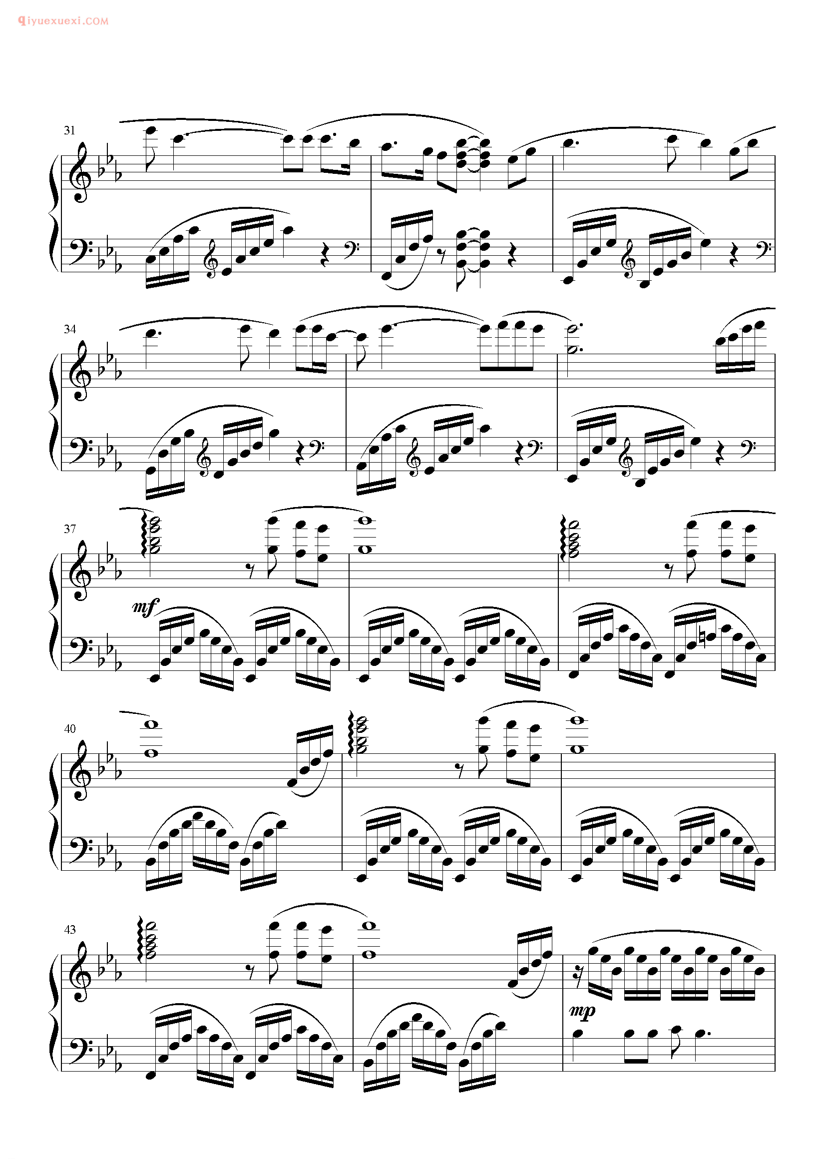 孙楠歌曲《红旗飘飘》钢琴谱五线谱