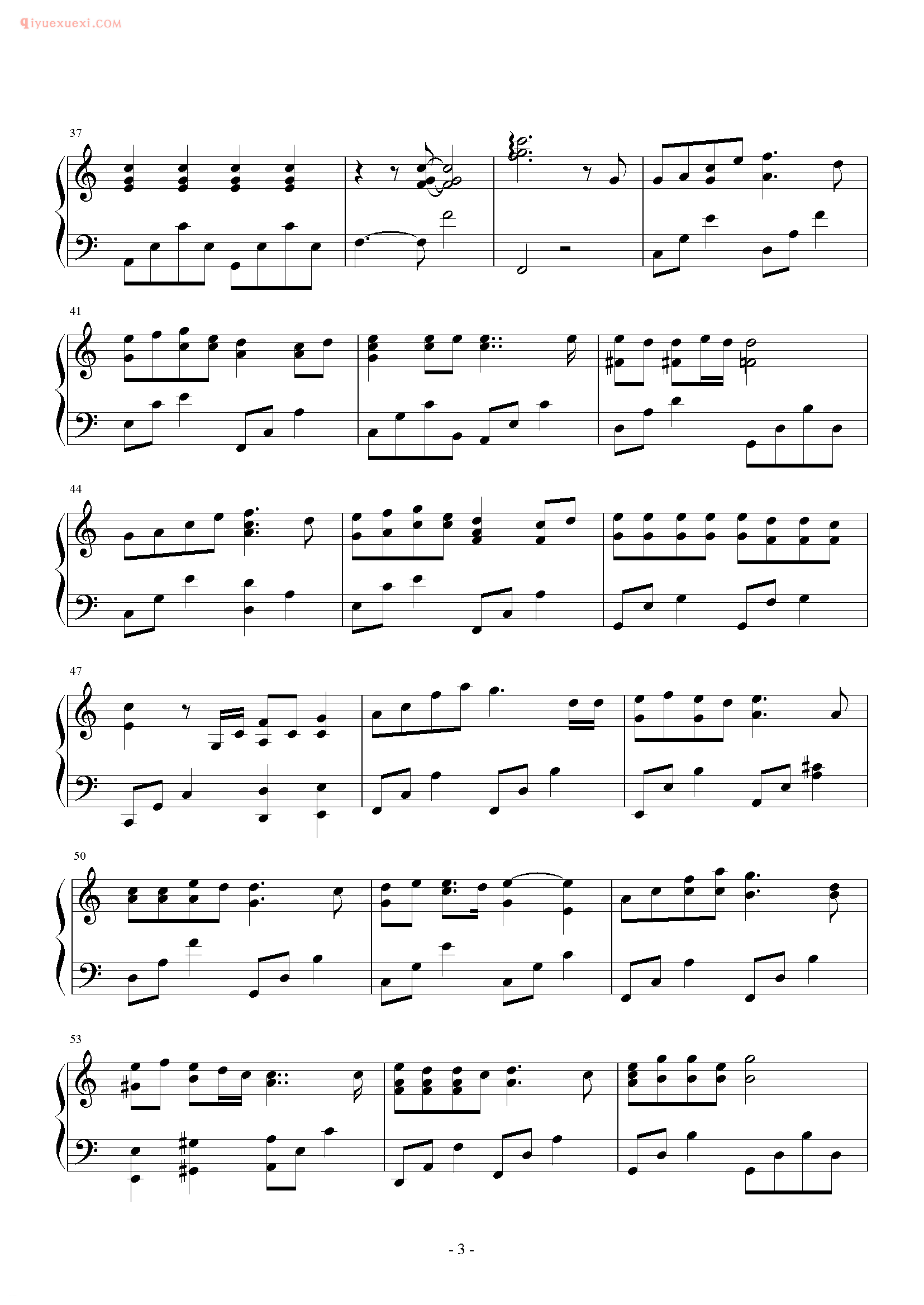蔡依林歌曲《台湾的心跳声》钢琴谱五线谱