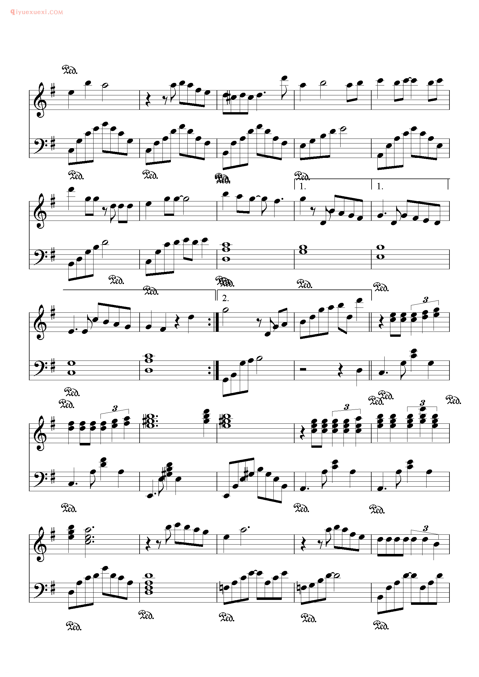 蔡依林歌曲《我知道你很难过》钢琴谱五线谱