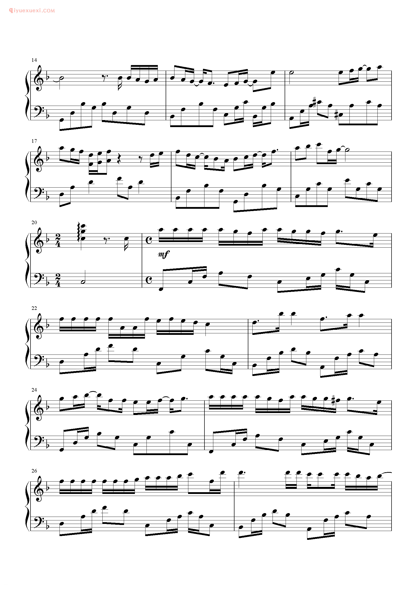 容祖儿歌曲《心淡》钢琴谱五线谱