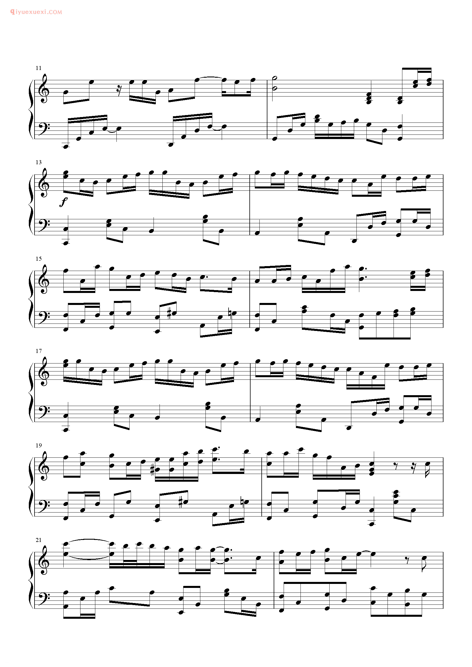 容祖儿歌曲《争气》钢琴谱五线谱