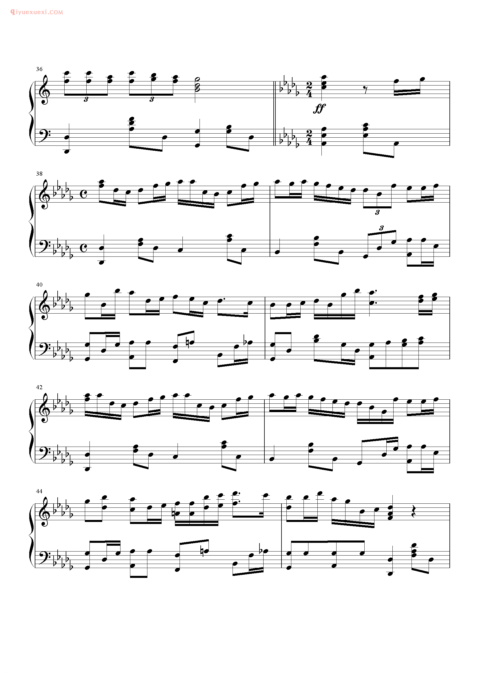 容祖儿歌曲《争气》钢琴谱五线谱