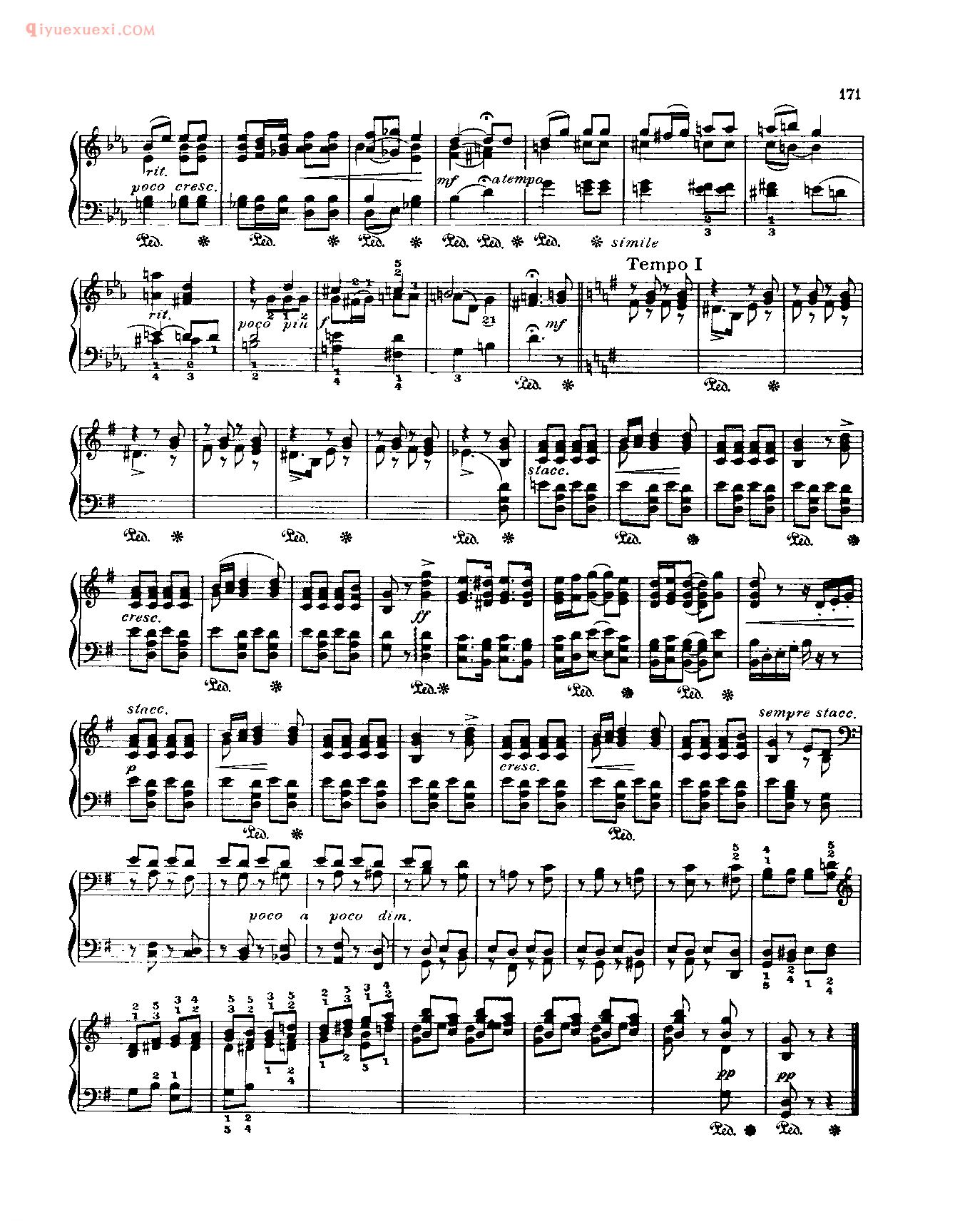 世界钢琴名曲谱_幽默曲(作品10之2)_柴科夫斯基