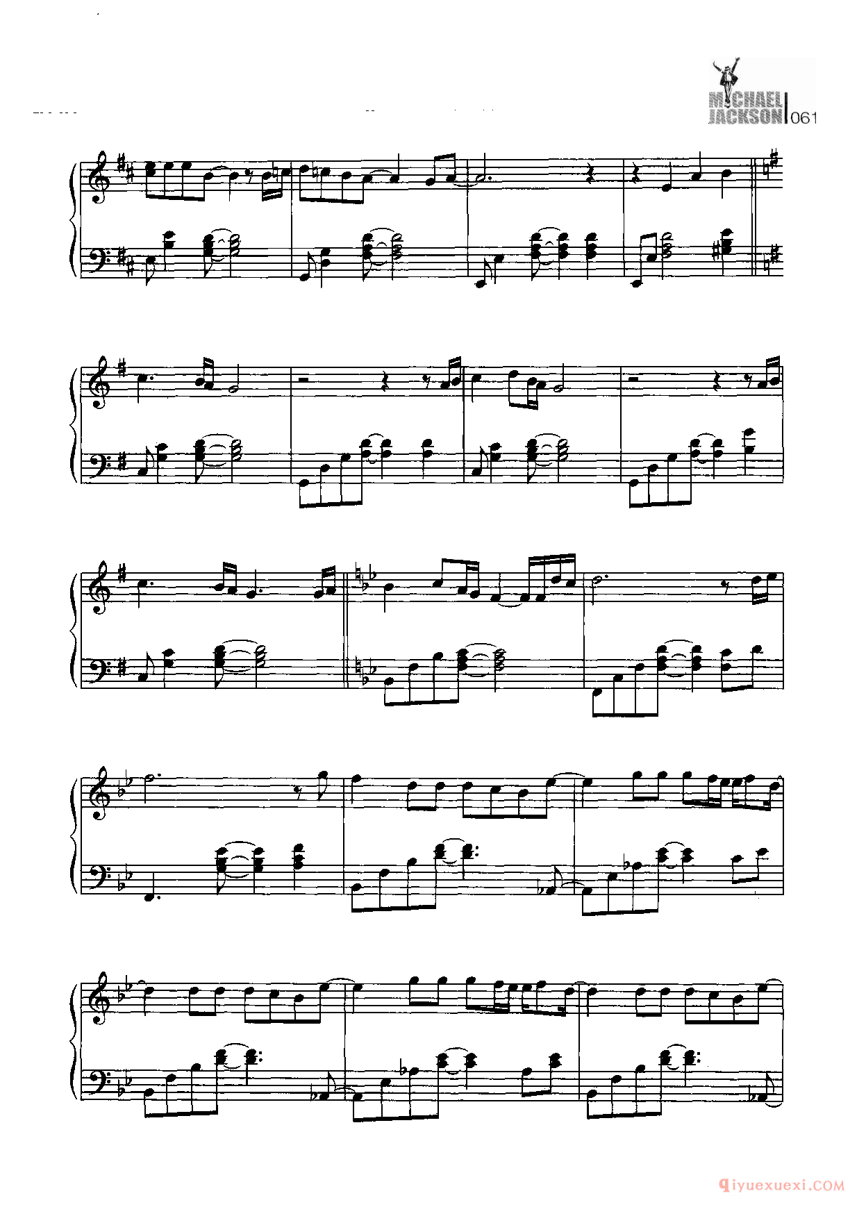 Cry(哭)麦克杰克逊钢琴曲