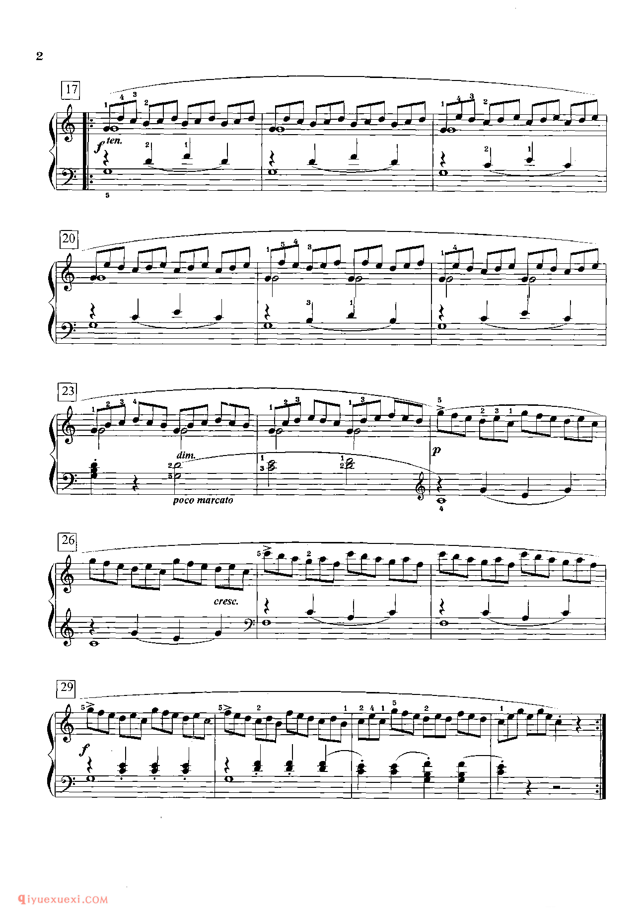 车尔尼钢琴流畅练习曲作品849(1-30首)教学版/程宪伟
