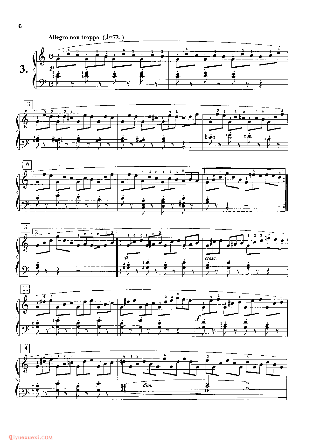 车尔尼钢琴流畅练习曲作品849(1-30首)教学版/程宪伟