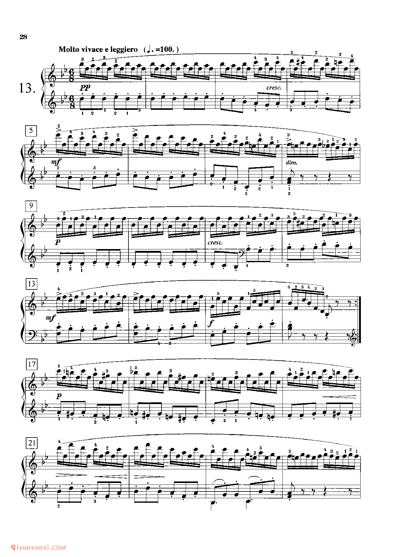 车尔尼钢琴流畅练习曲作品849(1-30首)教学版/程宪伟