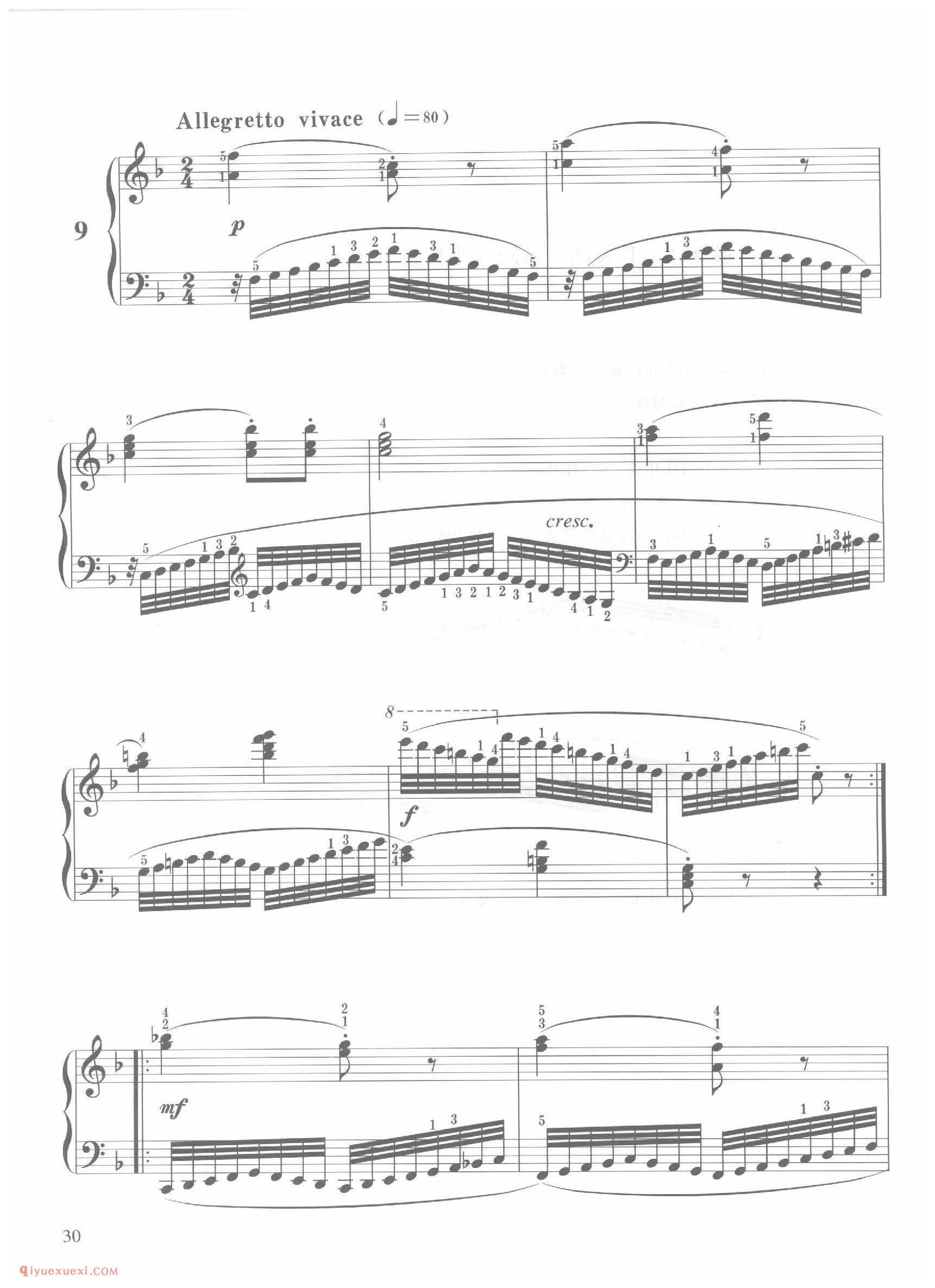 第9条F大调活跃的小快板(Allegretto Vivace)车尔尼钢琴作品849_常桦讲解 注释