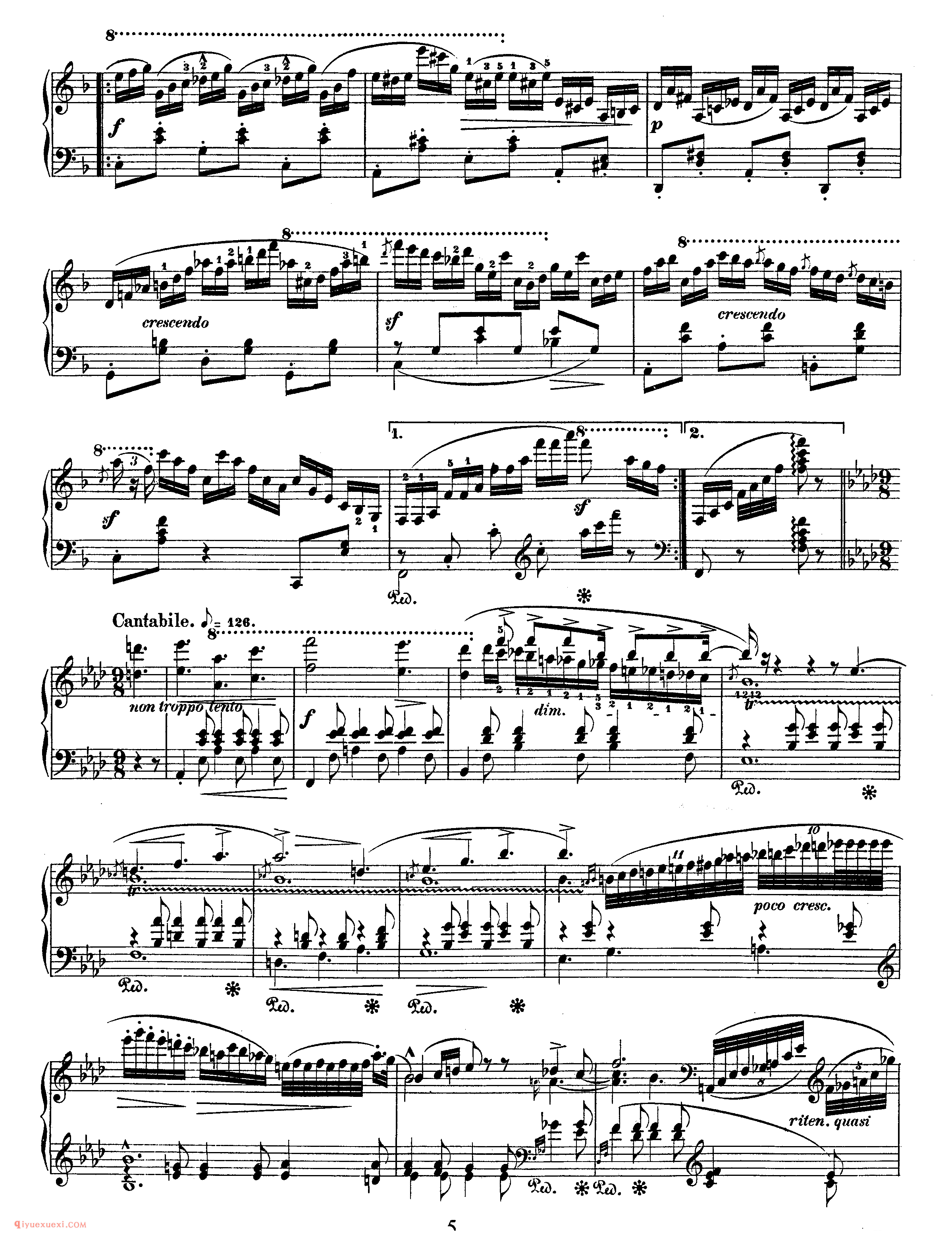 舒曼《阿贝格变奏曲》作品1_Schumann Abegg Variations Op.1_舒曼钢琴谱