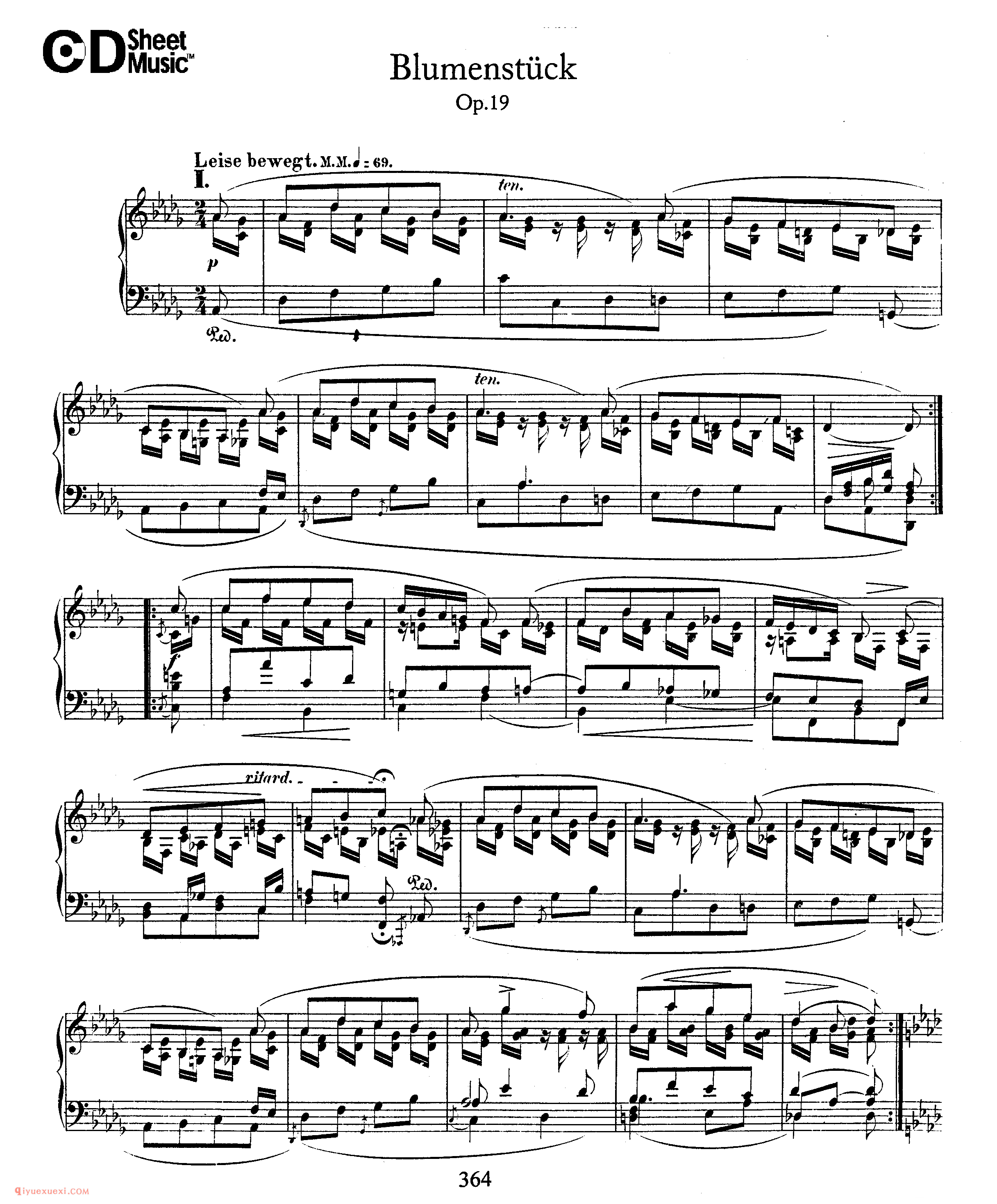 舒曼《花之歌》作品19_Schumann Blumenstuck Op.19_舒曼钢琴谱