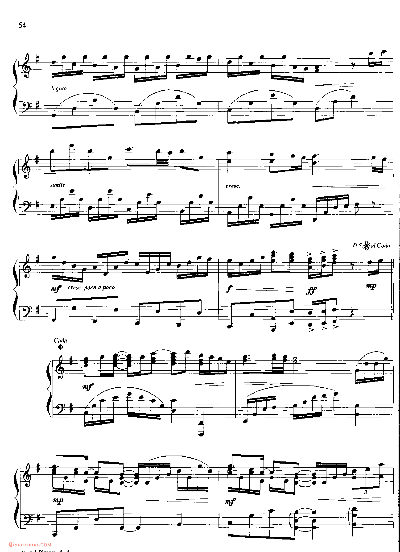FROM A DISTANCE_丹·考斯特_Dan Coates_钢琴高级独奏乐曲谱