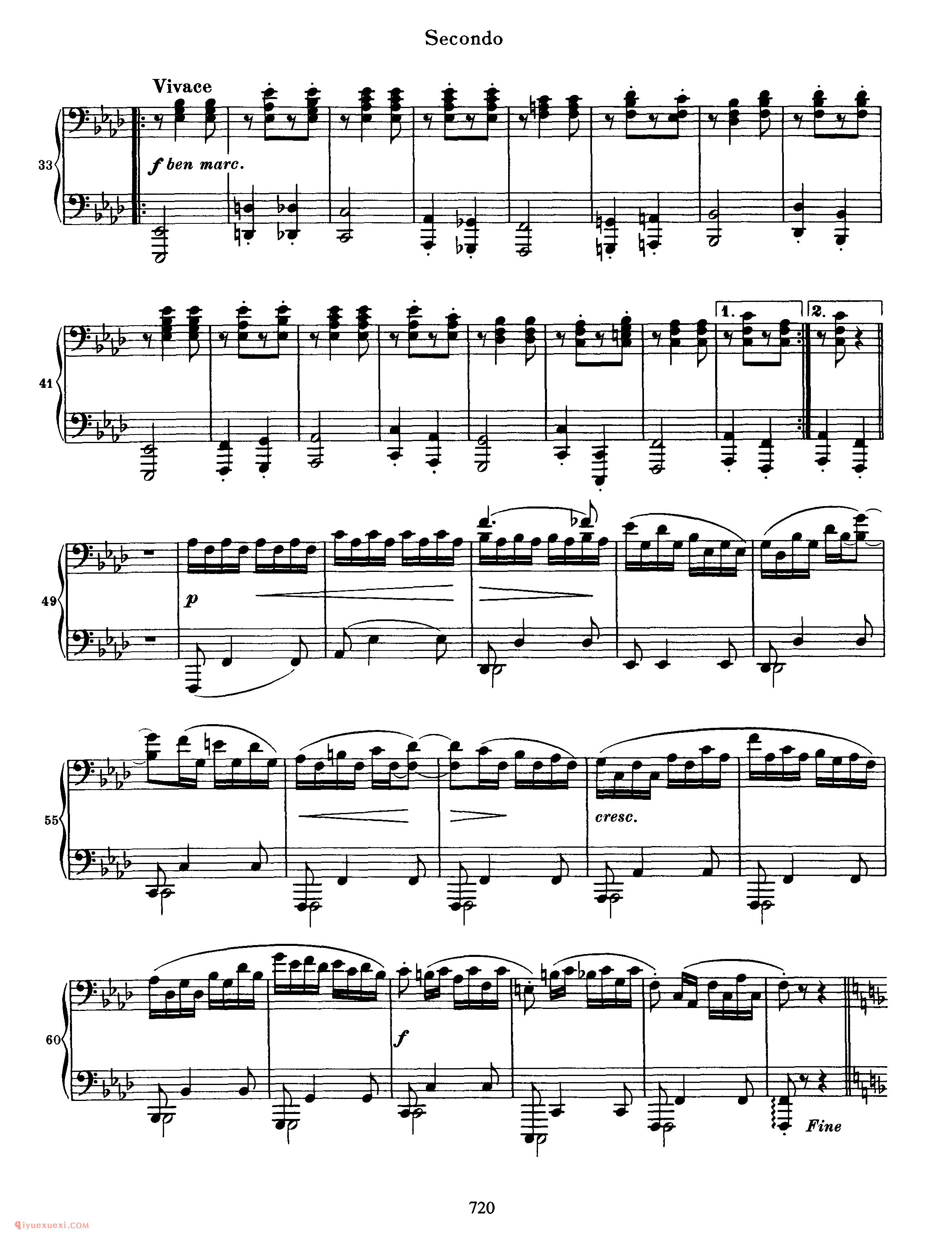 Hungarian Dance No. 4 in F Minor_勃拉姆斯《匈牙利舞曲》四手联弹