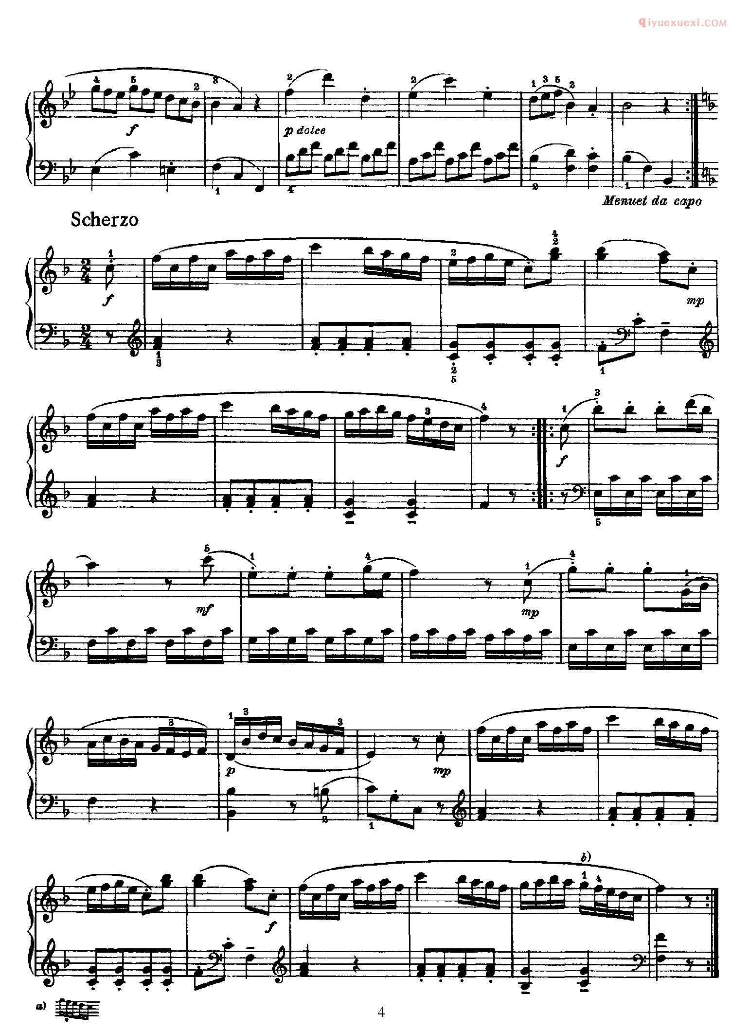 海顿F大调《第9钢琴奏鸣曲》Franz Joseph Haydn Sonata in F Major_海顿钢琴谱