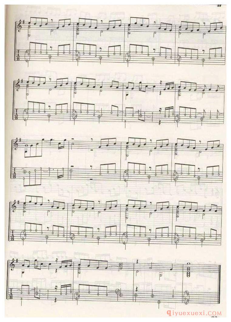 一首简单的歌_王力宏_吉他独奏乐曲谱