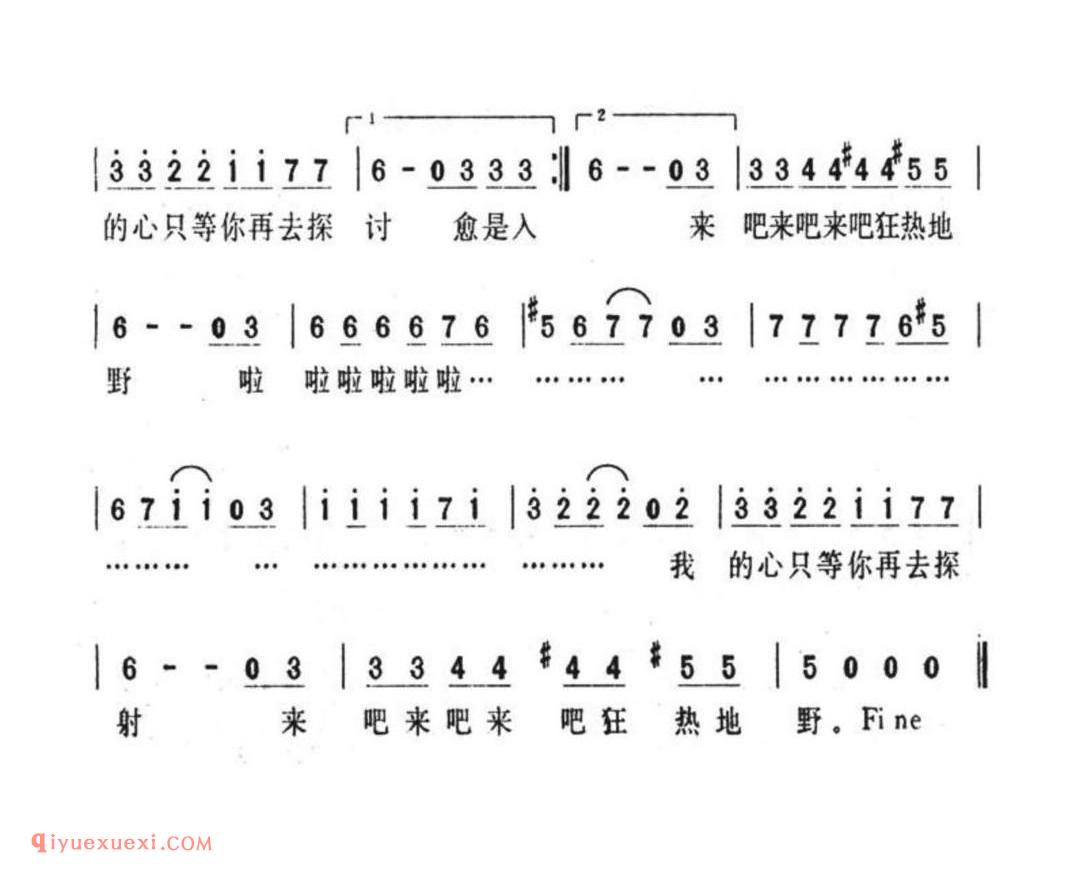 狂野之城简谱