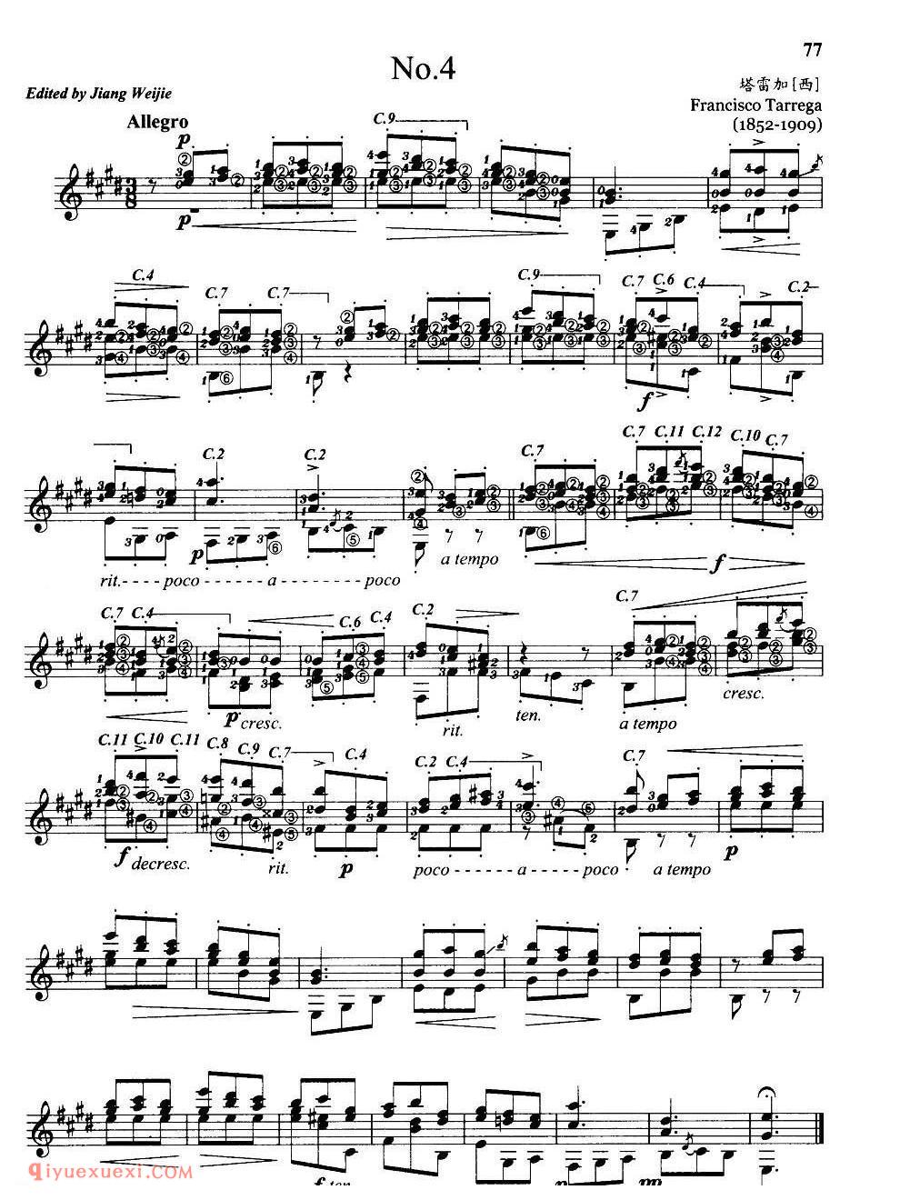 塔雷加_13首吉他前奏曲谱完整版