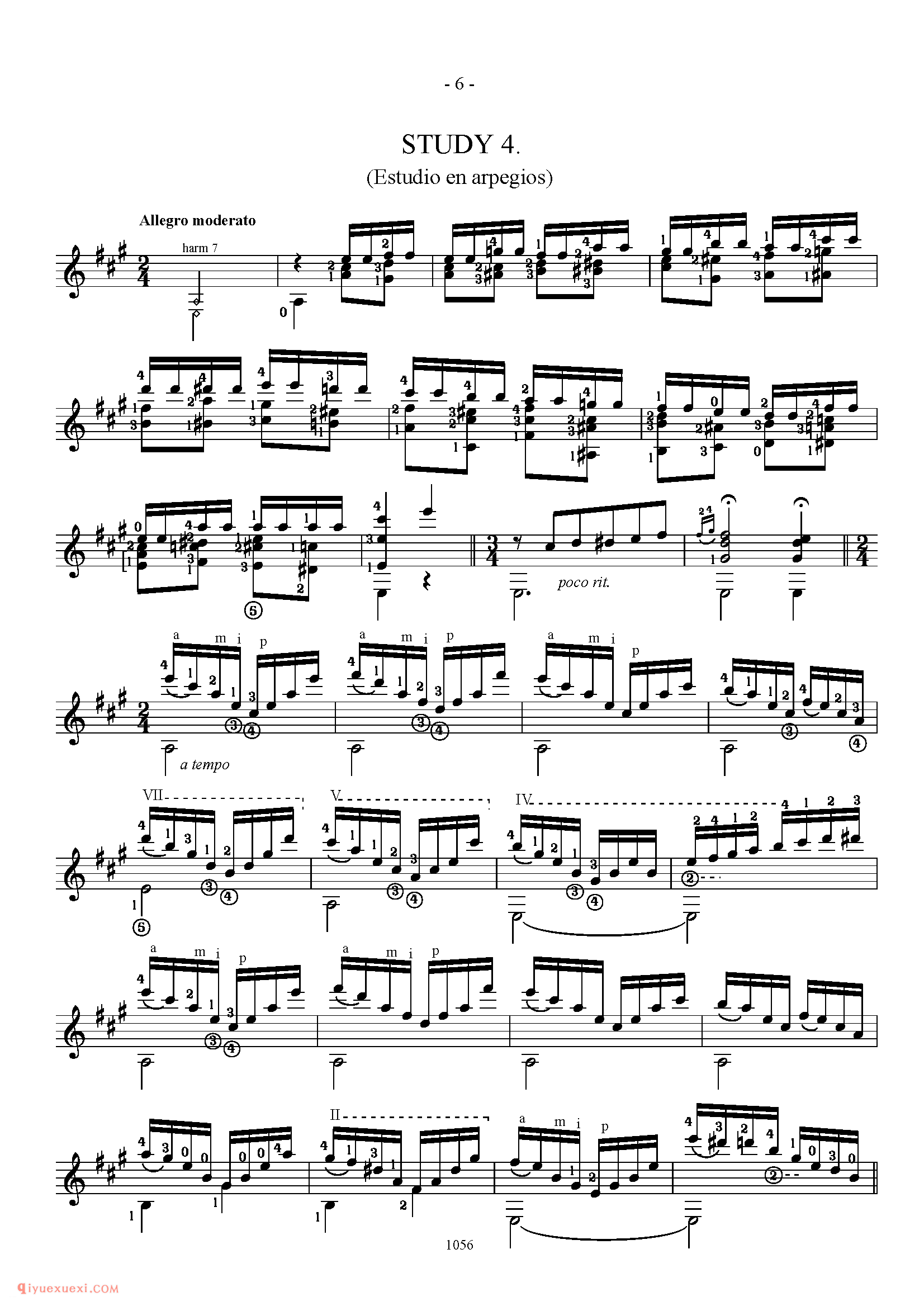 FRANCISCO TARREGA 12 STUDIES FOR GUITAR_世界著名古典吉他练习乐曲谱