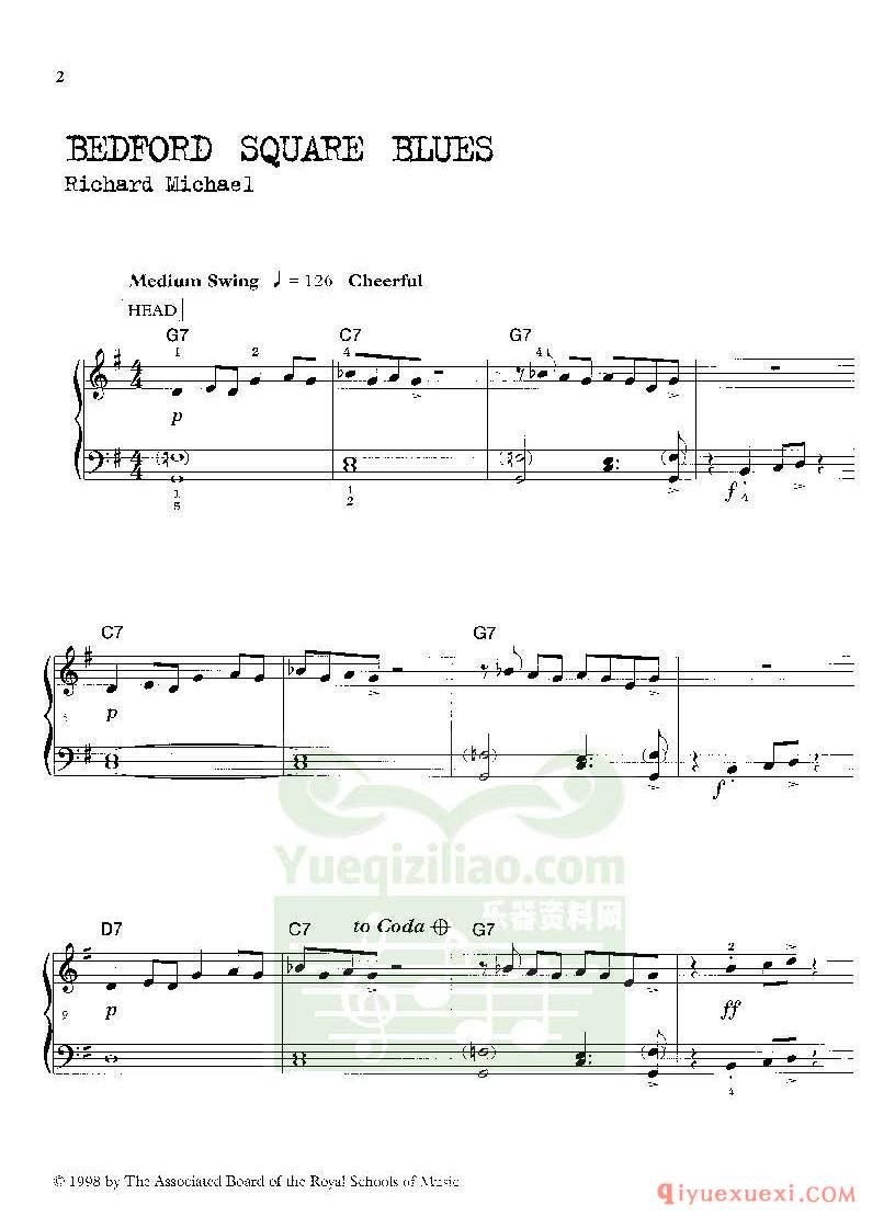 PDF钢琴谱下载 | 爵士钢琴曲1级钢琴乐曲谱集(Jazz piano pieces grade 1)原版电子书