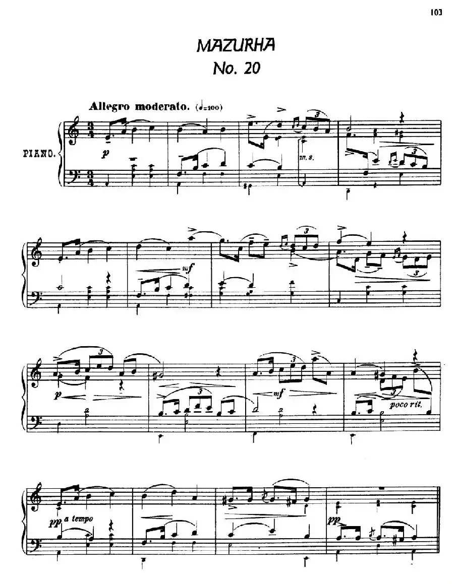24 Characteristic Pieces Op.36(24首性格小品·20)