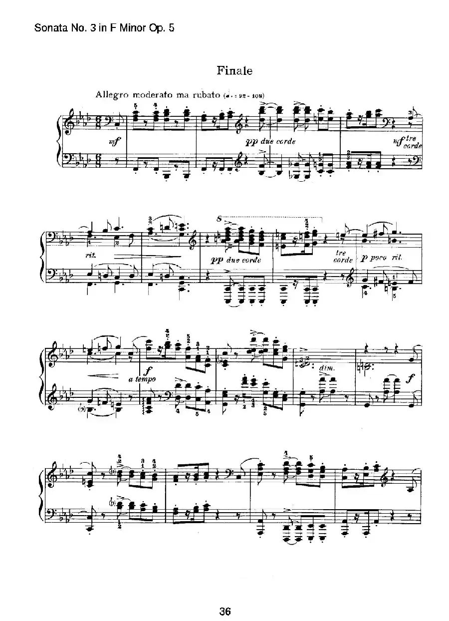 Piano Sonata No.3 in f Minor Op.5(f小调第三钢琴奏鸣曲)
