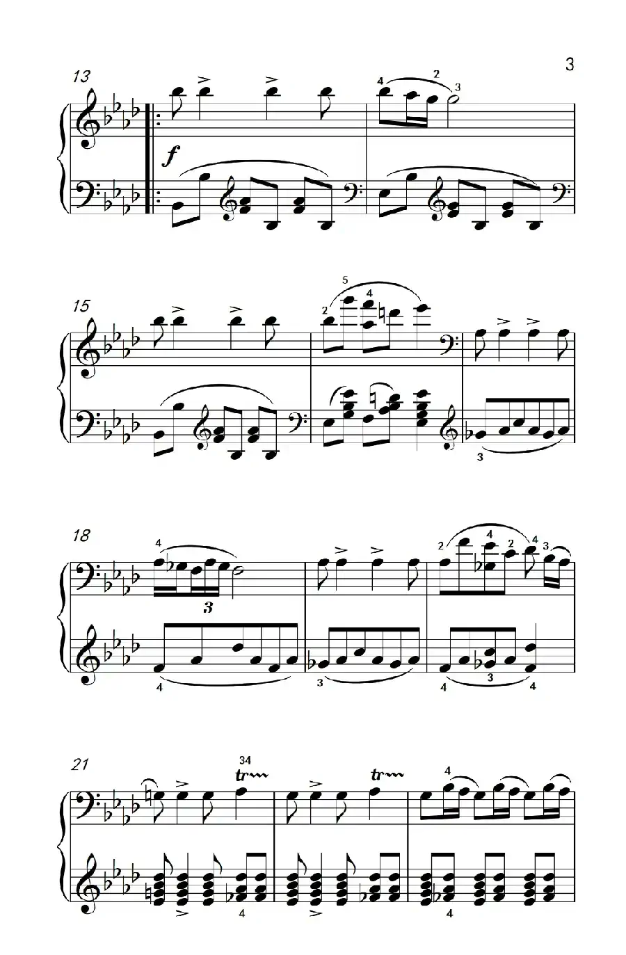 第八级3.♭A大调波兰舞曲(中央音乐学院 钢琴(业余)考级教程 7-9级)