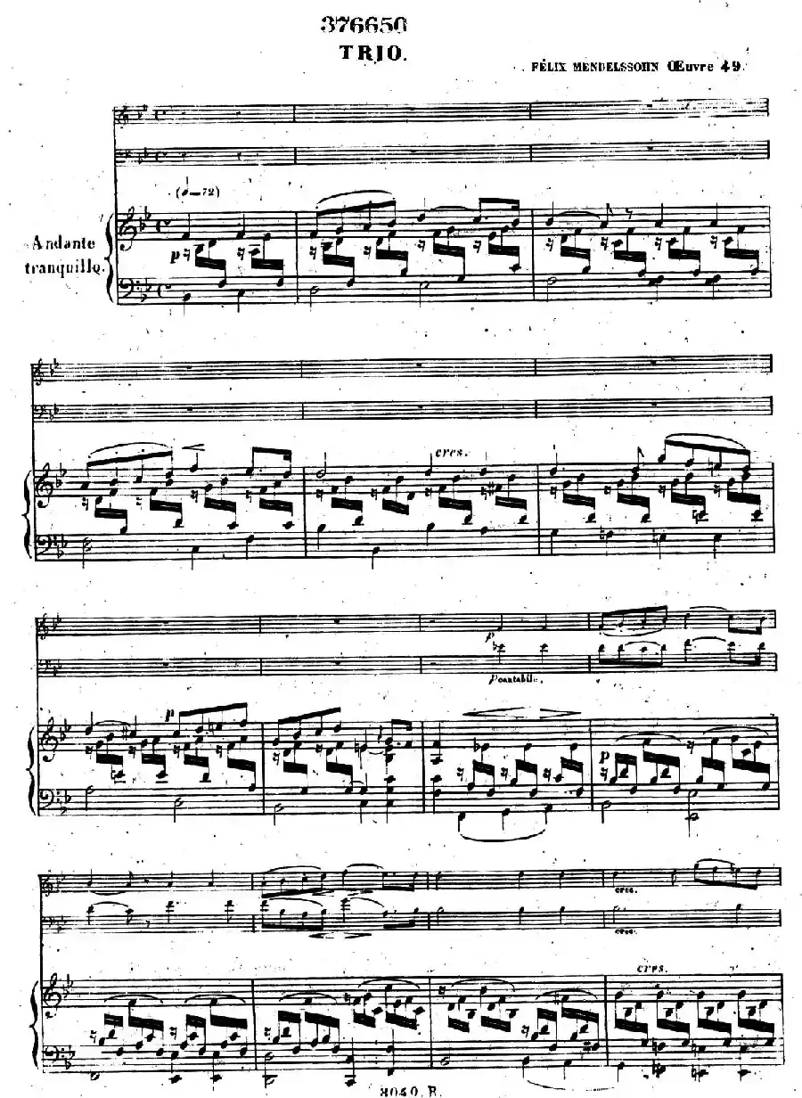 Piano Trio No.1 in d Minor Op.49(d小调第一钢琴三重奏·第二乐章)