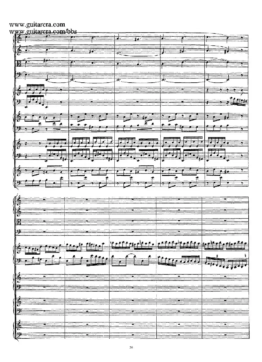 为四架古钢琴而作的a小调协奏曲 BWV 1065(总谱)