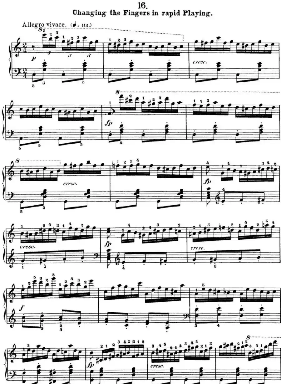 50首车尔尼Op.740钢琴手指灵巧技术练习曲(NO.16)