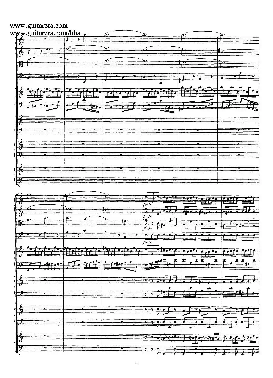 为四架古钢琴而作的a小调协奏曲 BWV 1065(总谱)