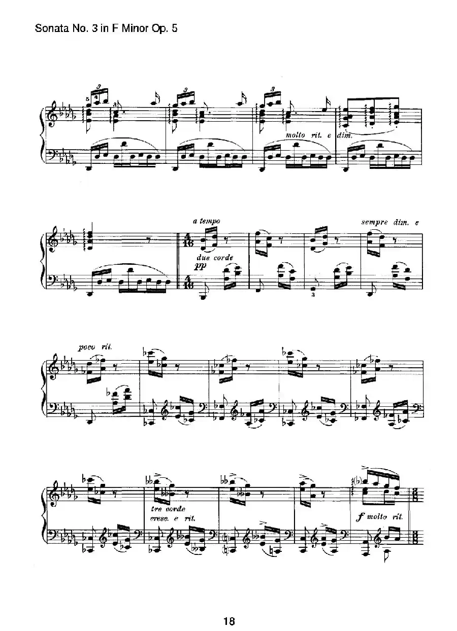 Piano Sonata No.3 in f Minor Op.5(f小调第三钢琴奏鸣曲)