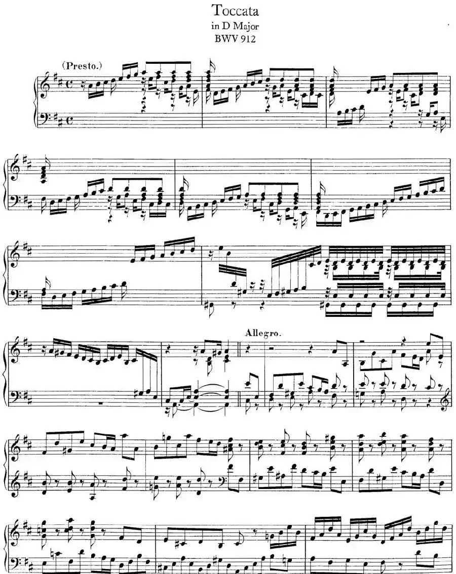 Toccata BWV 912(7首托卡塔·No.3 D大调)