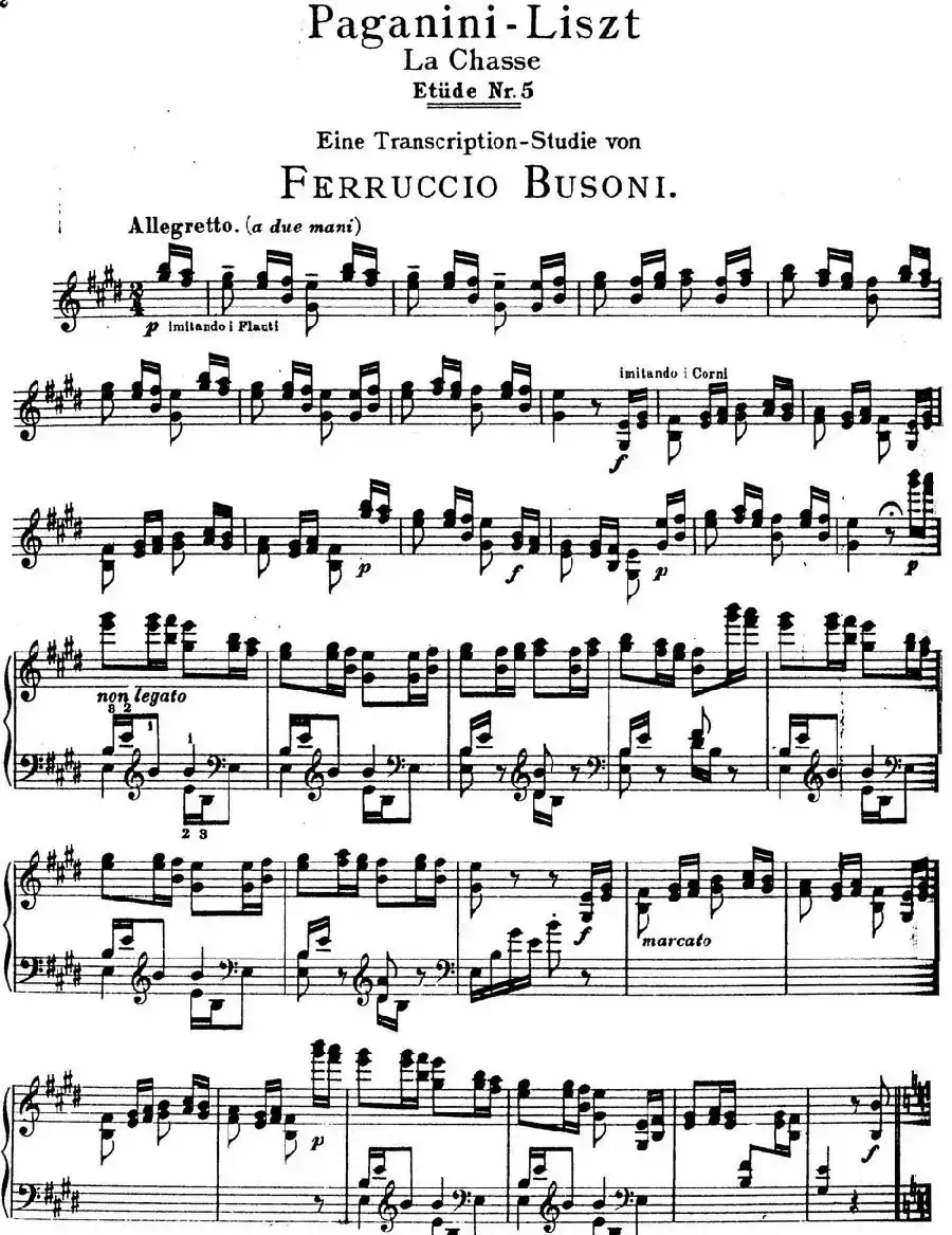 6首帕格尼尼大练习曲(La Chasse Etude Nr.5)