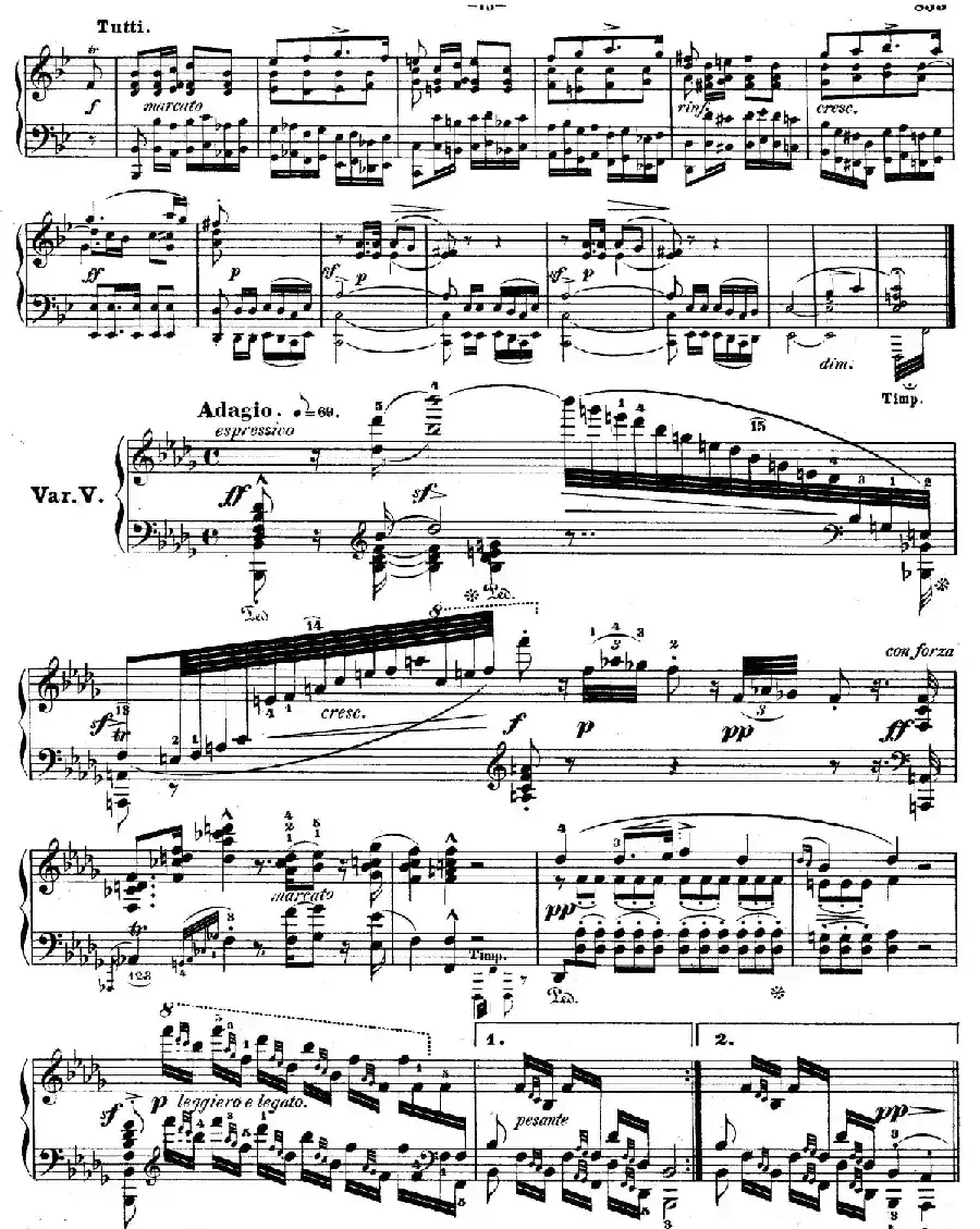 降B大调莫扎特主题变奏曲 Op.2(为钢琴与乐队而作)
