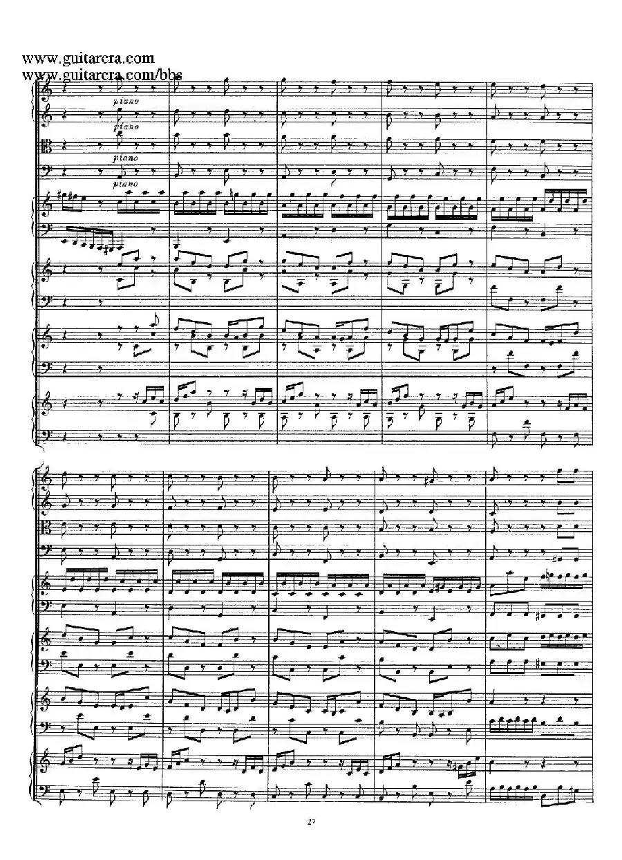 为四架古钢琴而作的a小调协奏曲 BWV 1065(总谱)