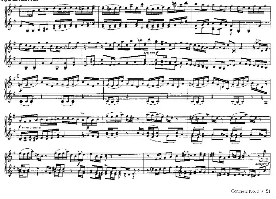 Brandenburg Concerto No.3 in G Major BWV.1048(G大调第三勃兰登堡协奏曲·四手联弹版)